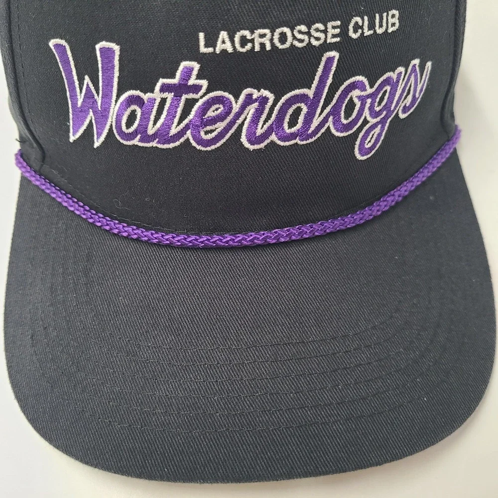 Philadelphia Waterdogs Hat Snapback Black Purple Rope PLL Lacrosse Script Men